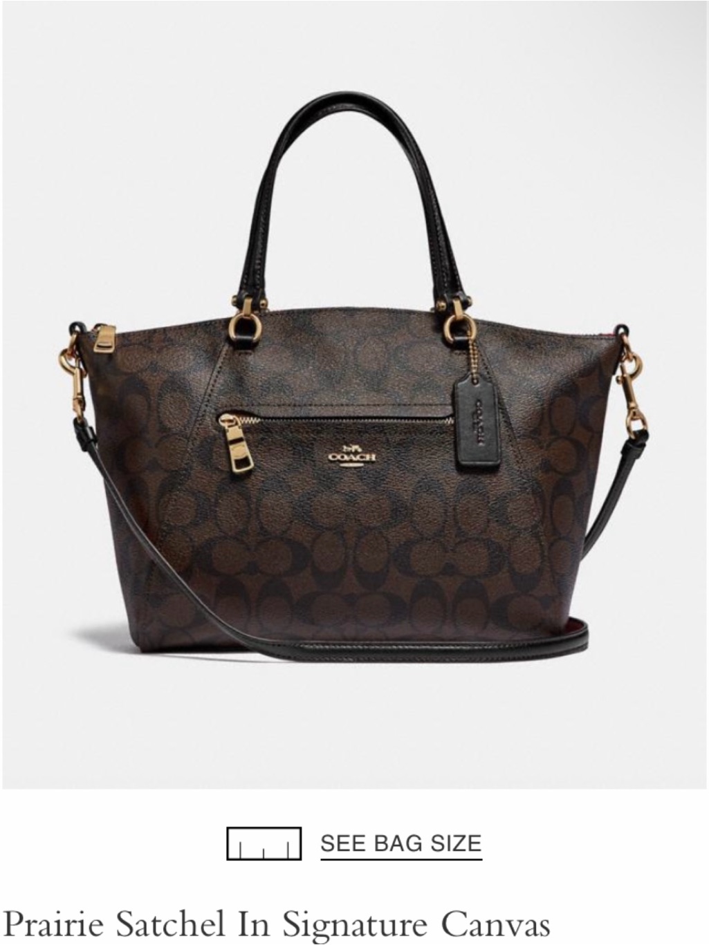 Coach Prairie Satchel In Signature Canvas - Brown & Black